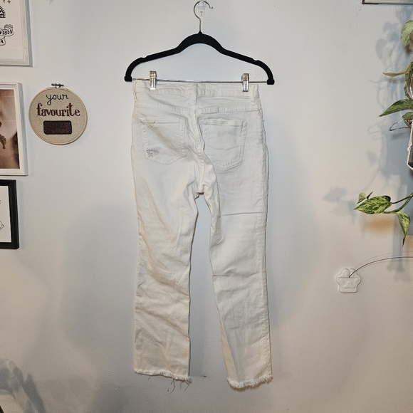 Everlane White High-Rise Kick Crop Jeans - Picture 7 of 10
